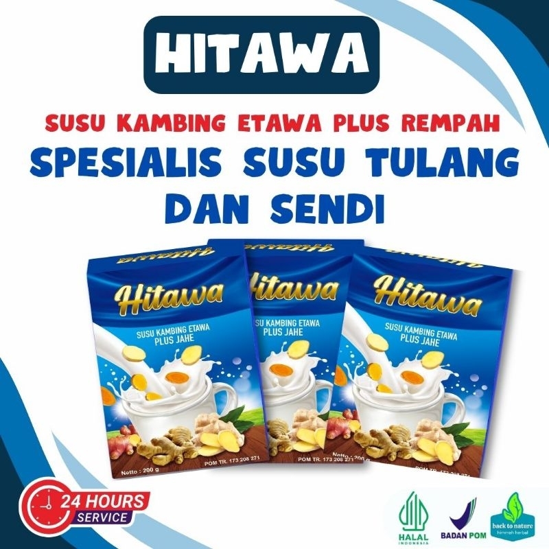 

HITAWA susu kambing etawa plus herbal jahe kunyit temulawak mengatasi nyeri sendi lutut pinggang rematik
