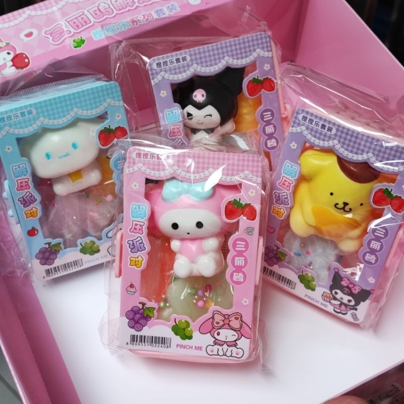 ❤IN-IA// Squishy Mini Set Sanrio Gantungan Kunci Lucu + Mainan jelly Suntik