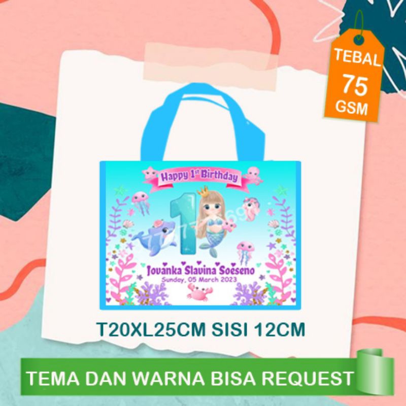 

Tas ultah mermaid/tas souvenir ultah mermaid/goodie bag ultah meraid