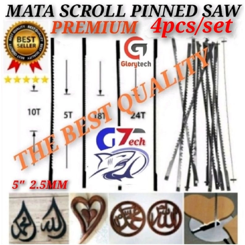 MATA SCROLL SAW UKIR PINNED KAIT/MATA GERGAJI JIGSAW /MATA GERGAJI UKIR SCROLL SAW BLADE