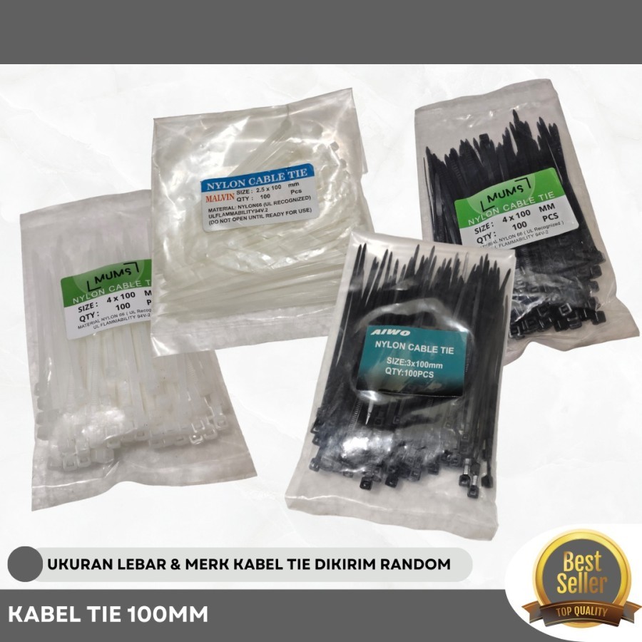 

lie766 Kabel Ties Cable Tie Nylon Tebal Malvin Hitam Putih 10 15 20 25 30 cm