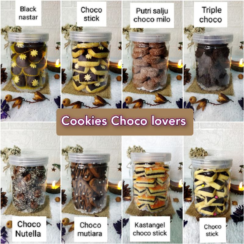 

KUE KERING LEBARAN PALING KUMPLIT!!!! ANEKA KUE KERING NYOKLAT (CHOCO LOVERS) KEMASAN TOPLES 800ML