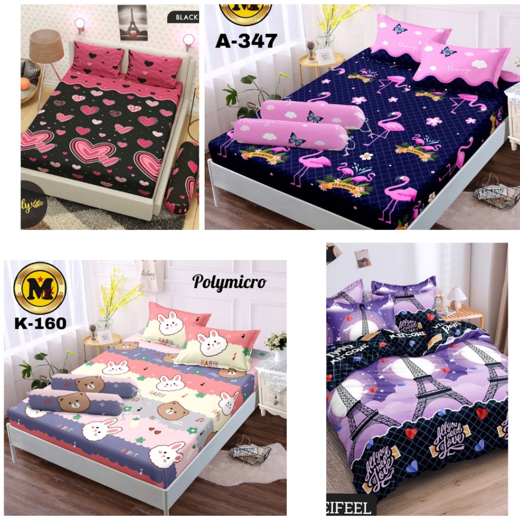 Sprei Karakter Aesthetic Premium Homemade 18x2 16x2 12x2 9x2 Gratis Sarung Bantal dan Guling ART G1A