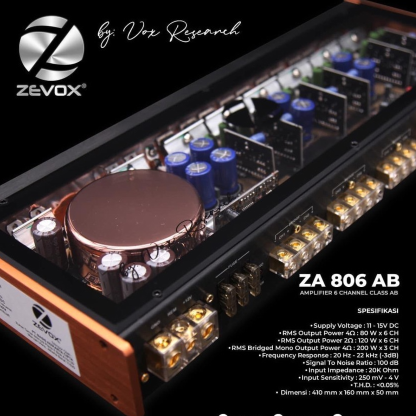 power amplifier mobil ZEVOX ZA 806 AB 6chanel class AB by vox research
