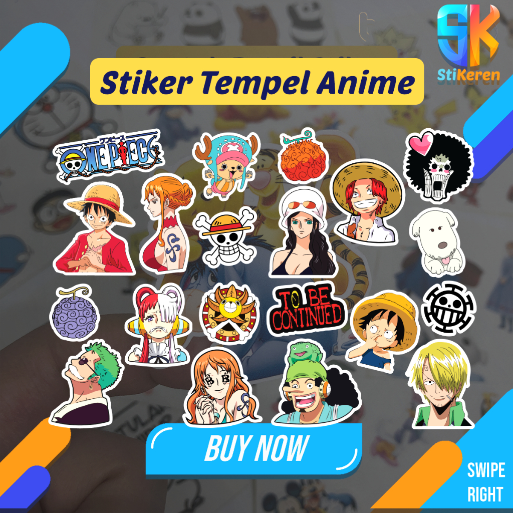 

Stiker Anime One Piece untuk Laptop HP Kulkas Tumblr
