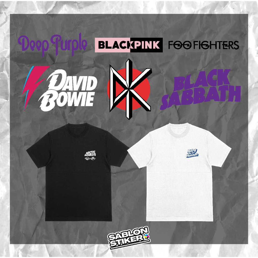 SABLON STIKER DTF LOGO TEMA ROCK BAND VOL.1