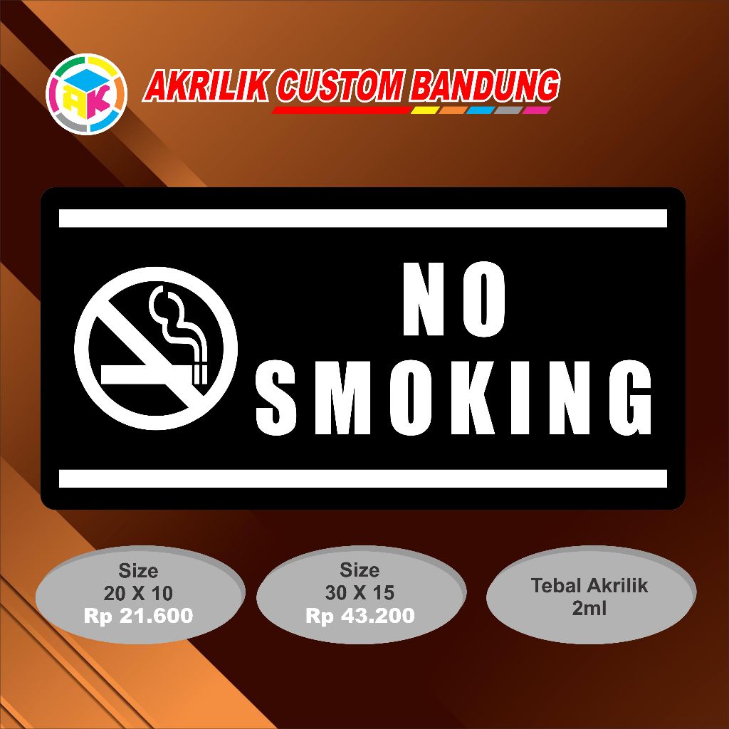 

AKRILIK SIGN NO SMOKING TIPE 1