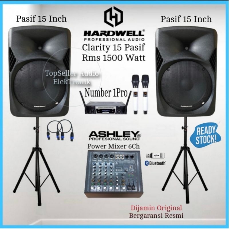 Paket Sound System Outdoor/Indoor  Hardwell Clarity 15 Inch Power Mixer Komplit