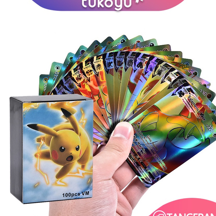 KP8 1pcs Pokemon Vmax CardsKartu Pokemon VmaxPokemon Shiny CardsKartu Laser Pokemon