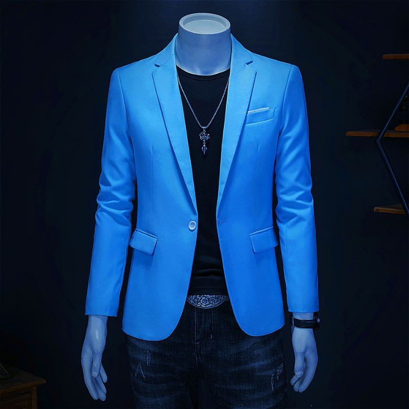 Jas/blazer biru denim/jas pria biru muda-biru bca
