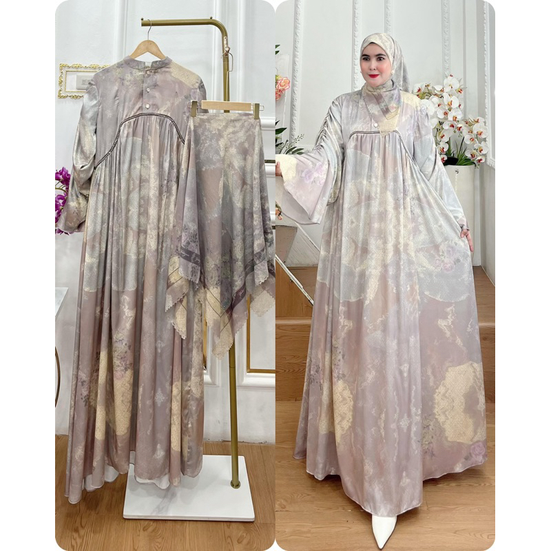 DRESS FREYA SERIES BY YODIZEIN SYARI / GAMIS SET SCARF / BAJU SYARI BRANDED / GAMIS LEBARAN TERBARU 