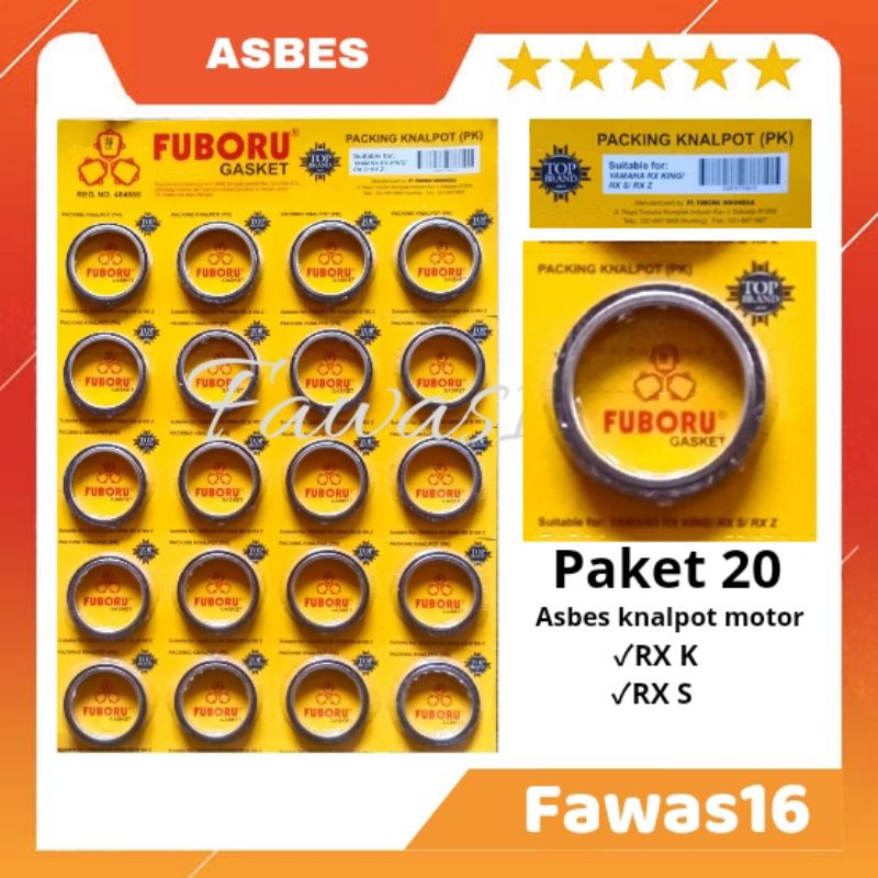 paket 20 asbes knalpot RX king fuboru/packing kenalpot fuboru