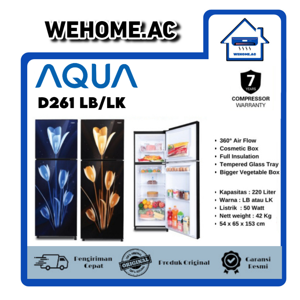 Kulkas Aqua 2 Pintu 261LB/LK Kulkas 2 Pintu Aqua Kulkas Dua Pintu