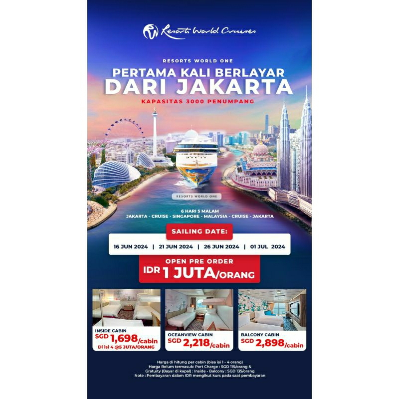 Cruise Genting Dream 5 malam Jkt Singapore