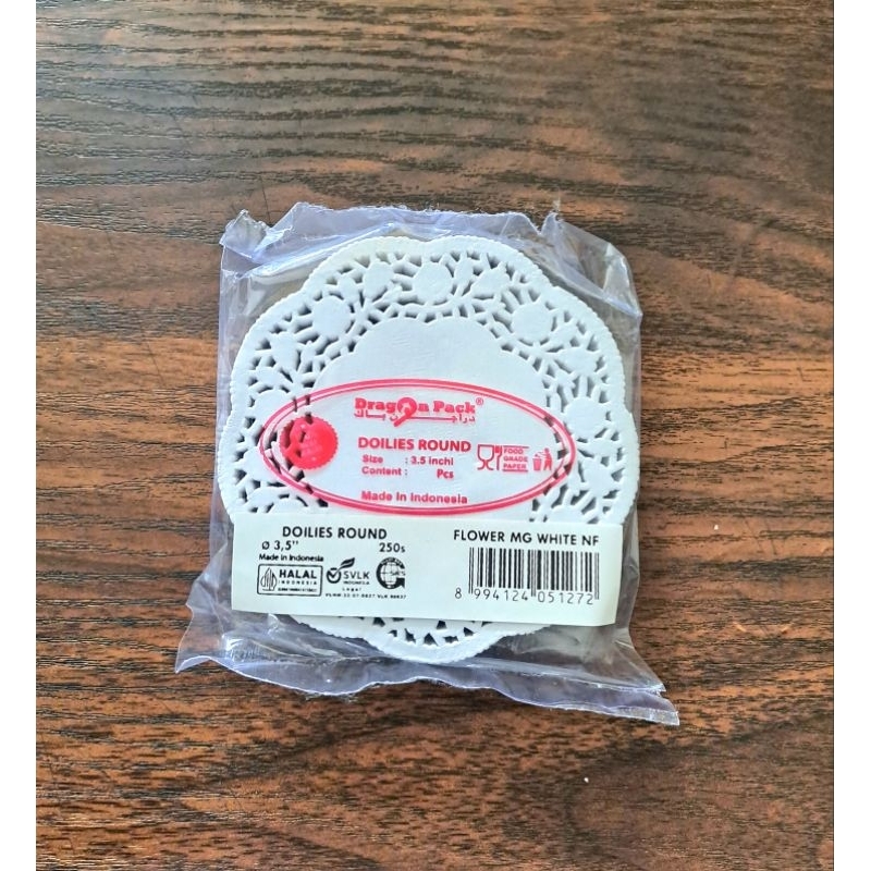 Doilies Paper Round 3.5 inch 250 lembar / Doley Paper Bulat 3.5 inchi 250 lembar