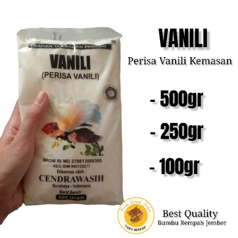 

Vanili Cendrawasih | Perisa Vanila bubuk | kemasan 500gr, 250gr dan 100gr