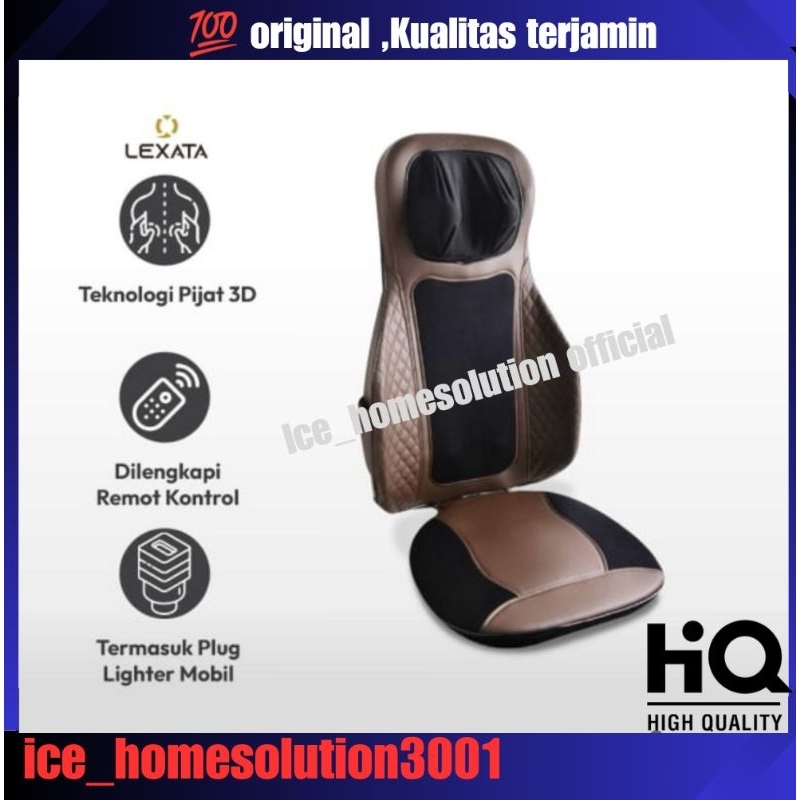 Lexata Bantalan Leher Dan Kursi Pijat Shiatsu - Hitam/cokelat/kursi pijat