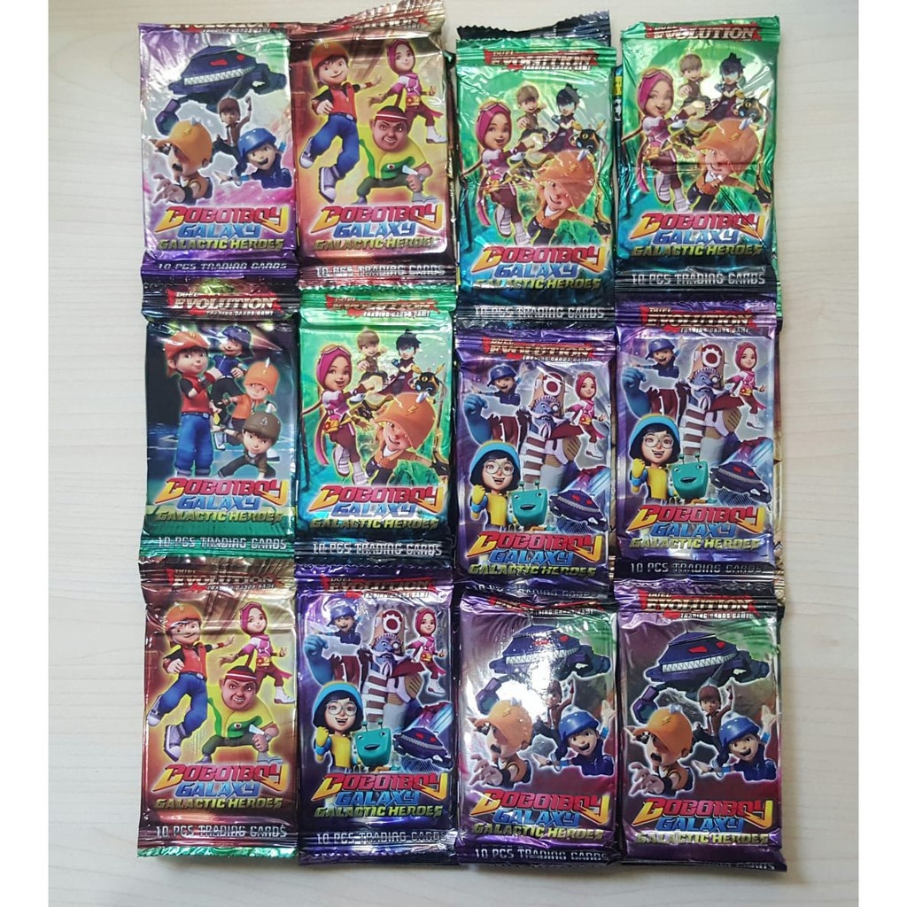 12 SACHET MAINAN KARTU FOIL TRADING CARD GAME BOBOIBOY GALAXY NEW VERSION POKEMON /12 SACHET MAINAN 