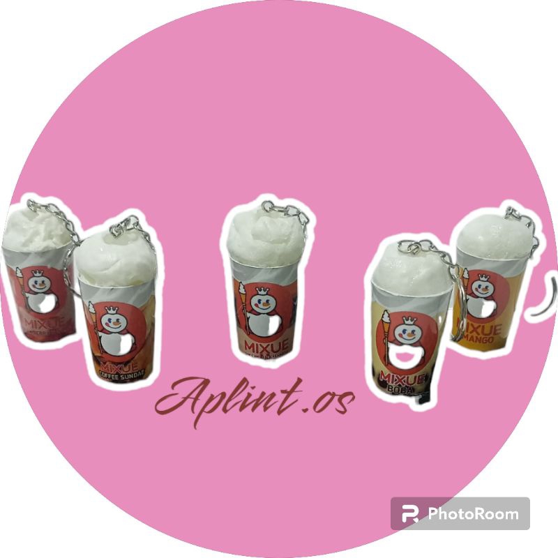 100pcs Gantungan kunci miniatur boba/mixue foam
