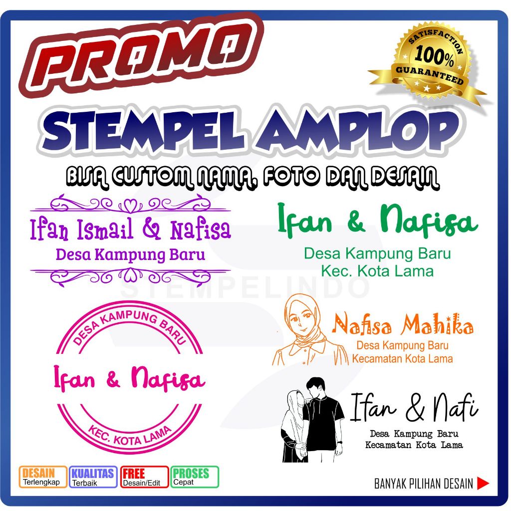 

Stempel Amplop Kondangan Custom Nama Foto Tulisan, Stampel Amplop Angpau Lebaran