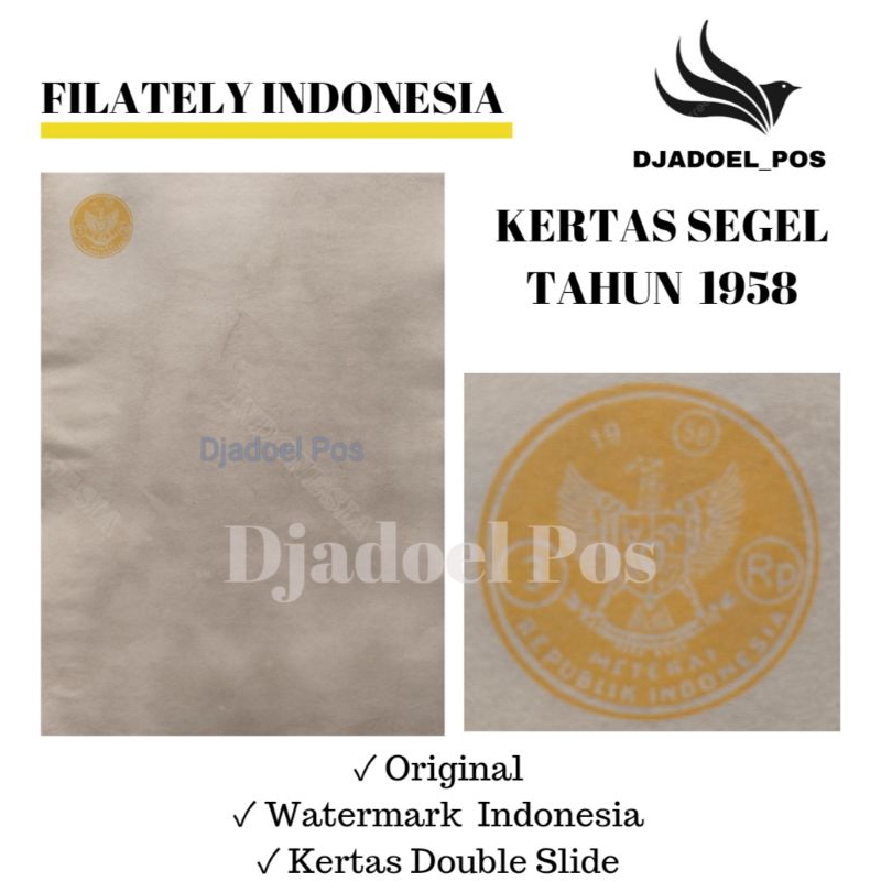 

KERTAS SEGEL TAHUN 1958 (Buy 1 Get 1 Free) Double Asli