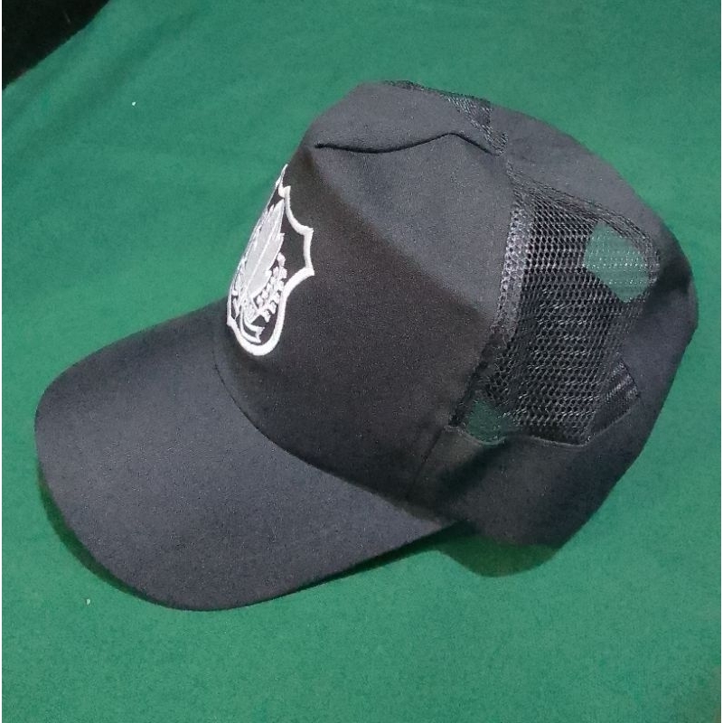 Topi security / satpam hitam logo putih security / satpam