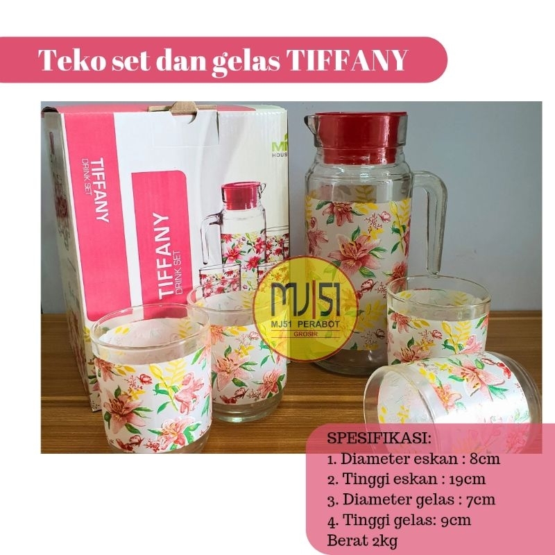 TEKO SET KACA, TEKO CANTIK, TEKO LEBARAN,TEKO TIFFANY
