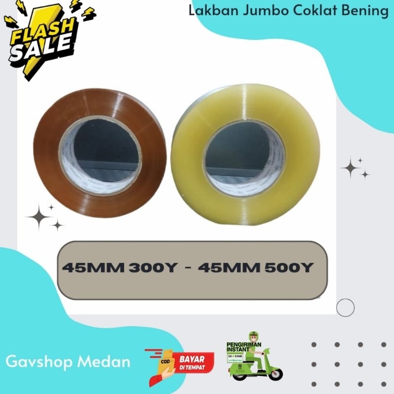 

Lakban Jumbo Coklat Bening 45mm 300y dan 45mm 500y Best Qualiity