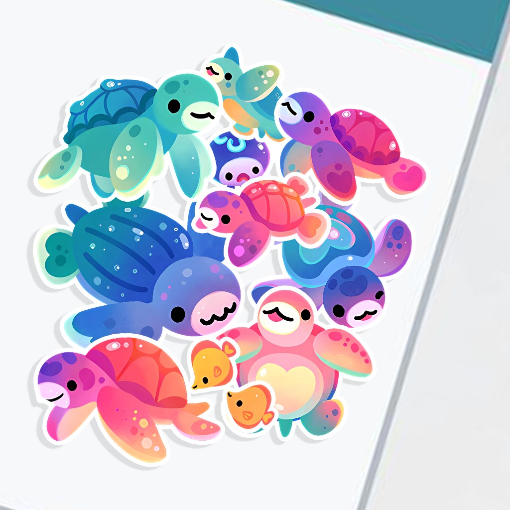 

Sticker Turtle (kura kura) Aesthetic Stiker Waterproof (9pcs)