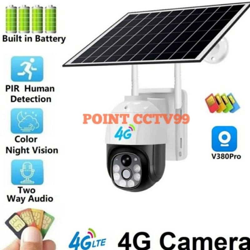 CCTV IP CAM OUTDOOR TENAGA SURYA PANEL SOLAR CCTV SIM CARD 4G APP V380PRO BATERAI TAHAN LAMA KAMERA 