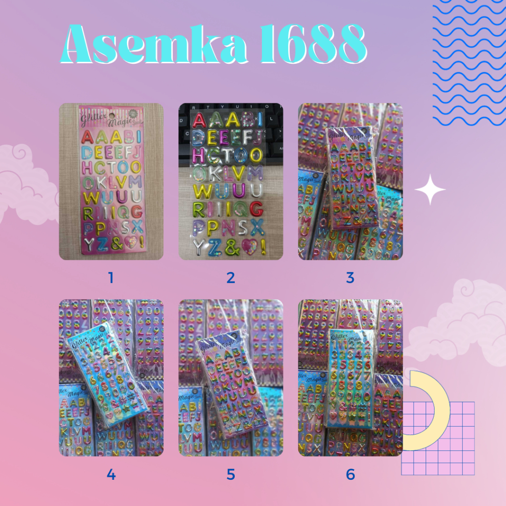 

Stiker Huruf Glitter - Stiker timbul dengan glitter didalam - Glitter Magic Seal - Stiker Huruf Glitter 10pcs