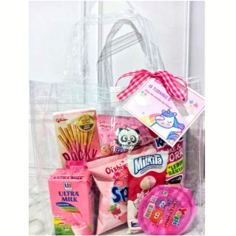 

Paket Snack tema pink premium tas mika (free card) paket ulangtahun anak murah meriah