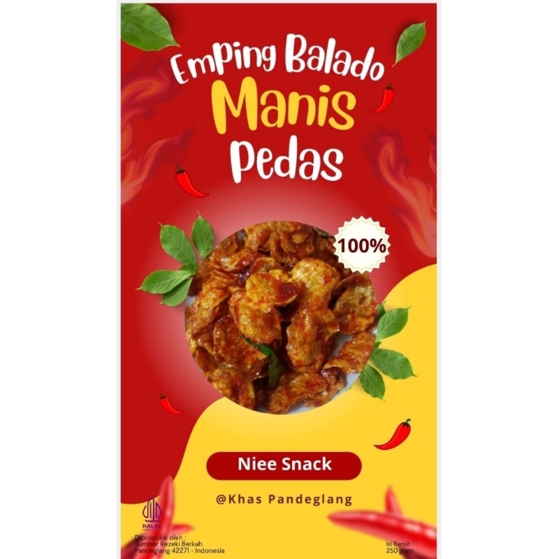 

Balado emping manis pedas paket murah 1 Kg khas pandeglang