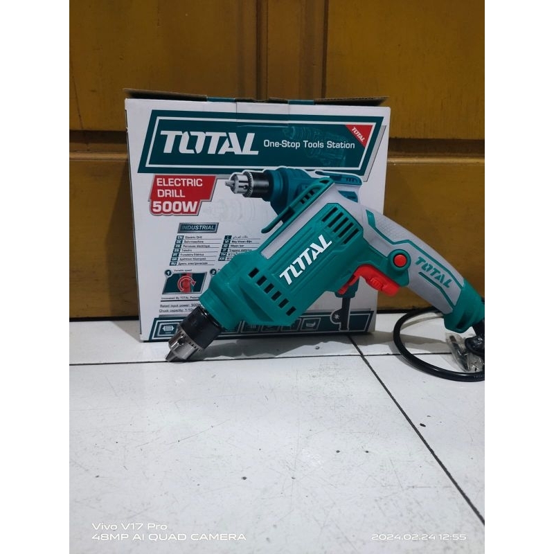 Total elektrik drill 500W /bor listrik 10 mm TOTAL
