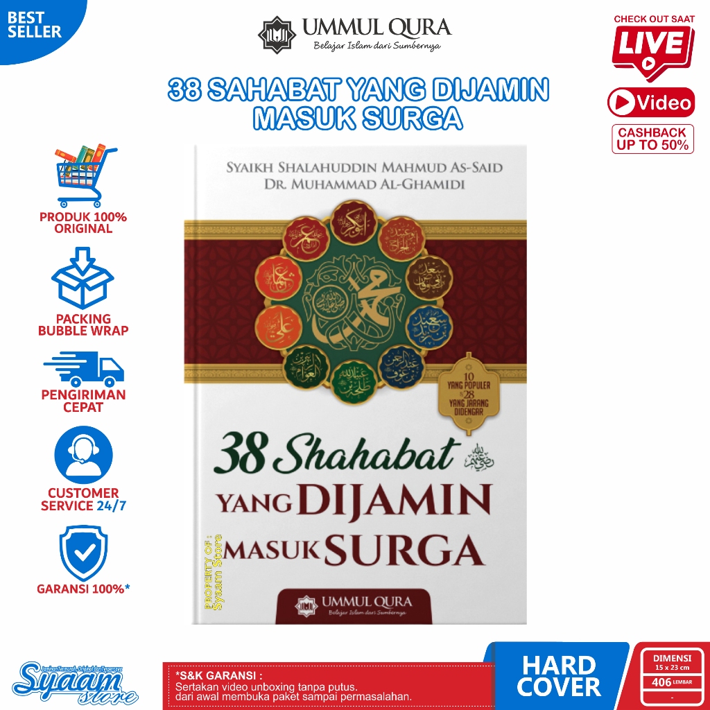 38 Sahabat Nabi Yang Dijamin Masuk Surga Original Hard Cover Ummul Qura