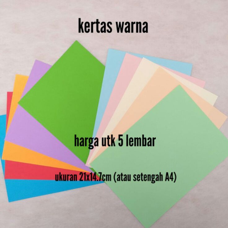 

Promo trx3j3Ix kertas warna sebanyak 5 lembar