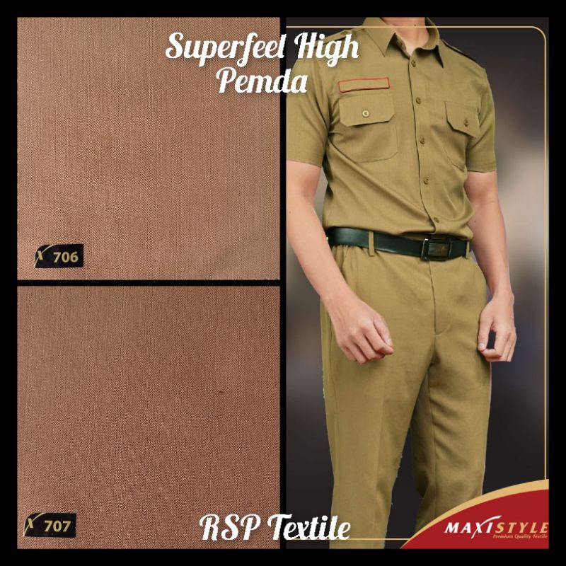 Kain Superfeel High Bahan Seragam Dinas Resmi ASN PNS Pemda Harga Per 10 CM