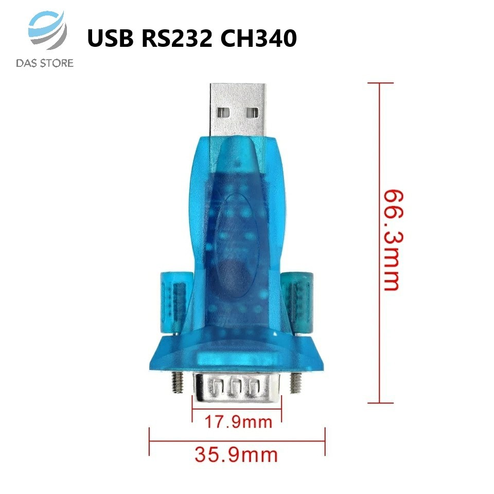 Konektor Adapter USB to Serial RS232 DB9 CH340 modul biru