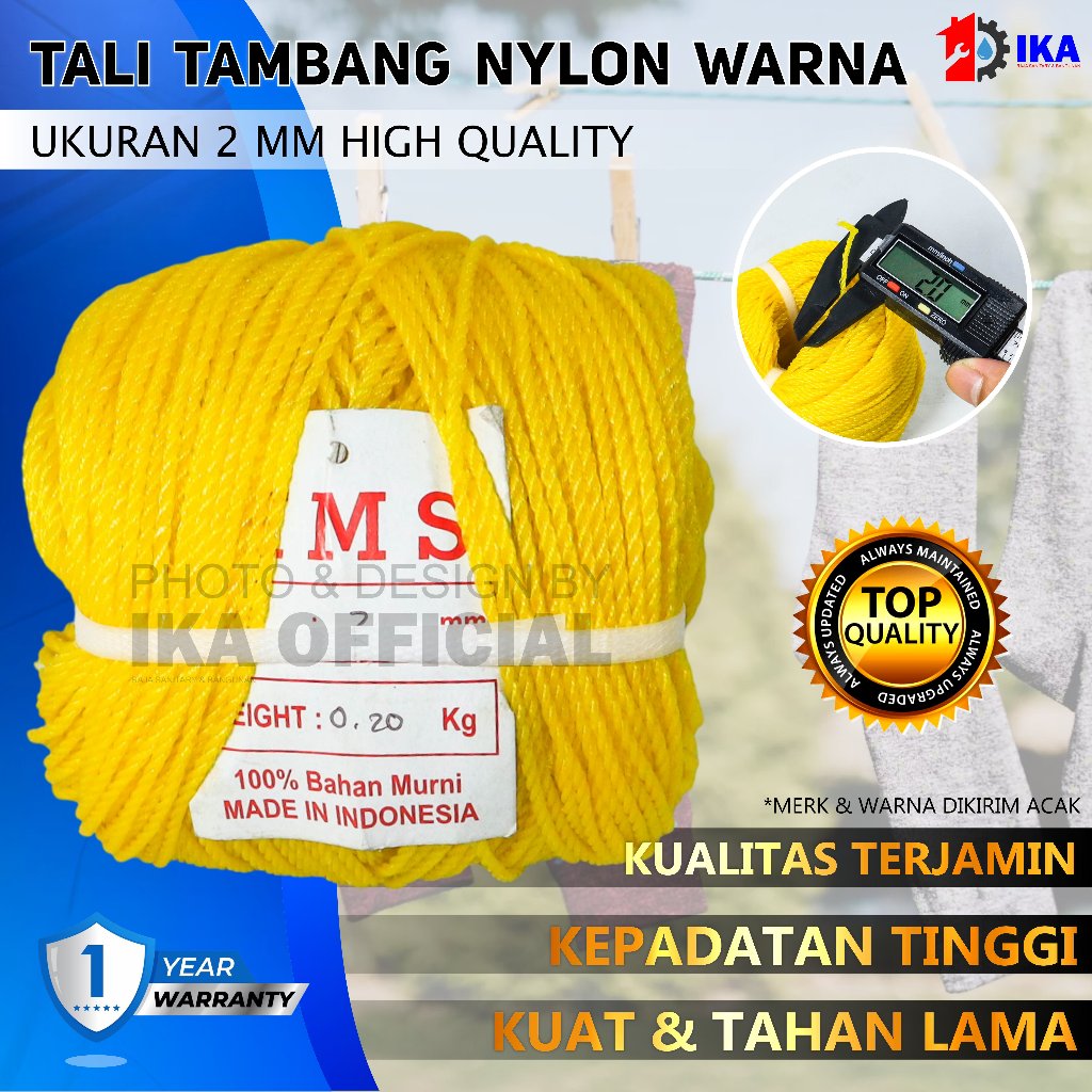 

Tali Tambang 2 mm panjang warna kuat bagus murah