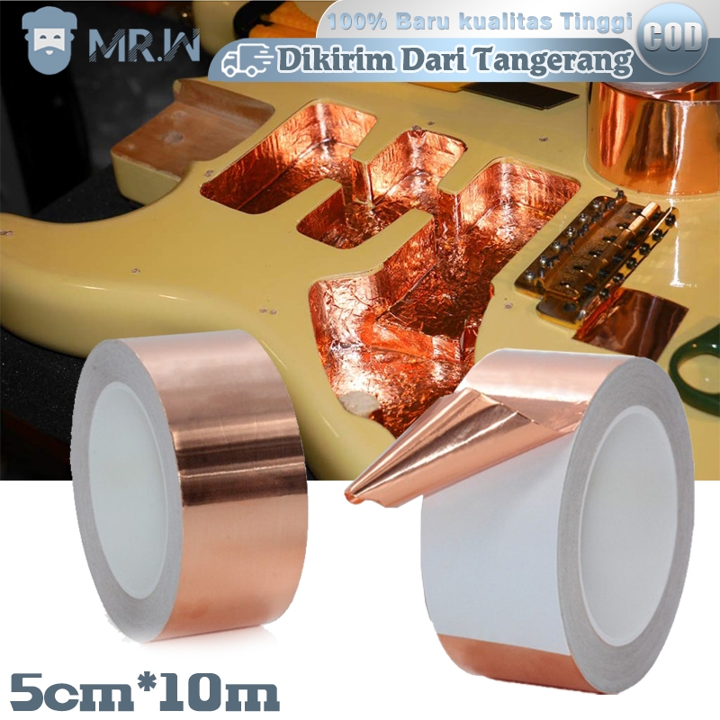 50mmx10m Copper Foil Tape Adhesive Isolasi Conductive Copper Tape Tembaga Foil Tape Tembaga Kondukto