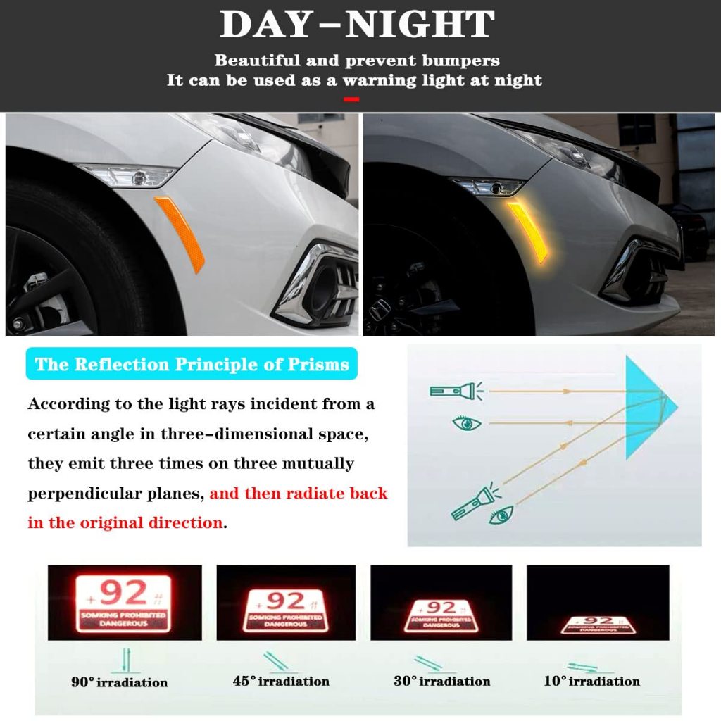Side Marker Emblem 2Pcs Car Reflective Sticker Side Marker Tempel Mata Multifungsi Praktis
