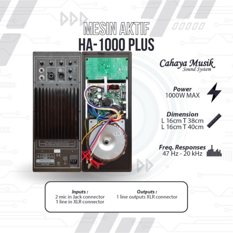 mesin speaker aktif / power kit Aktif audioseven original HA1000 Plus