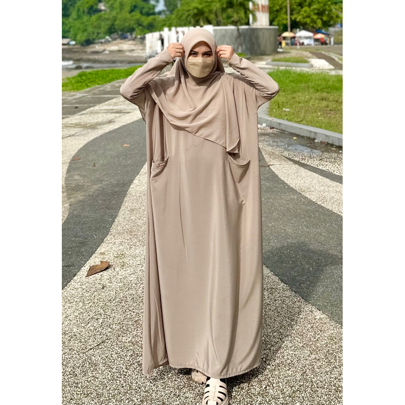 Hot Deals Mazaya Abaya Batwing Abaya Kancing Abaya Polos Mewah