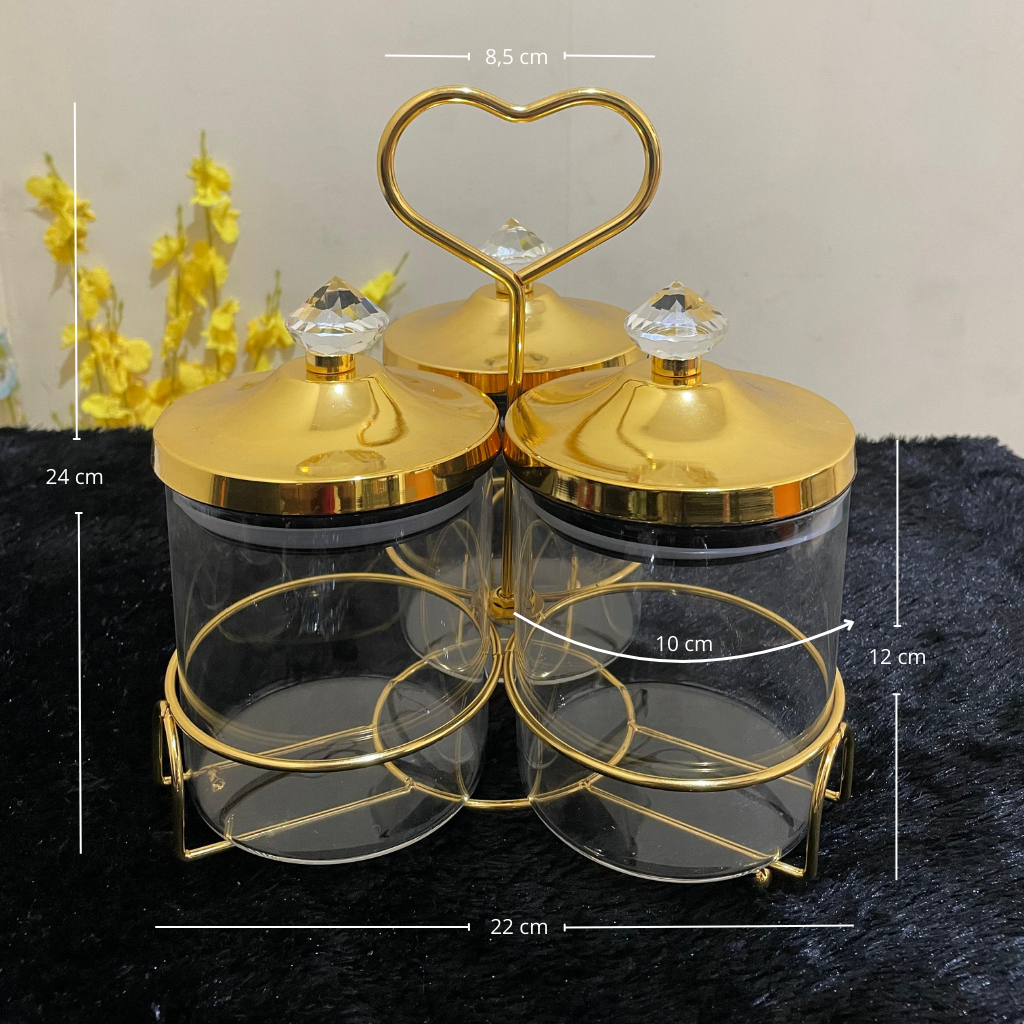 Jar Love Kedap Udara / Toples Multifungsi / Toples Kaca Jar Love Set / Snack Jar- Botol Kaca Hati