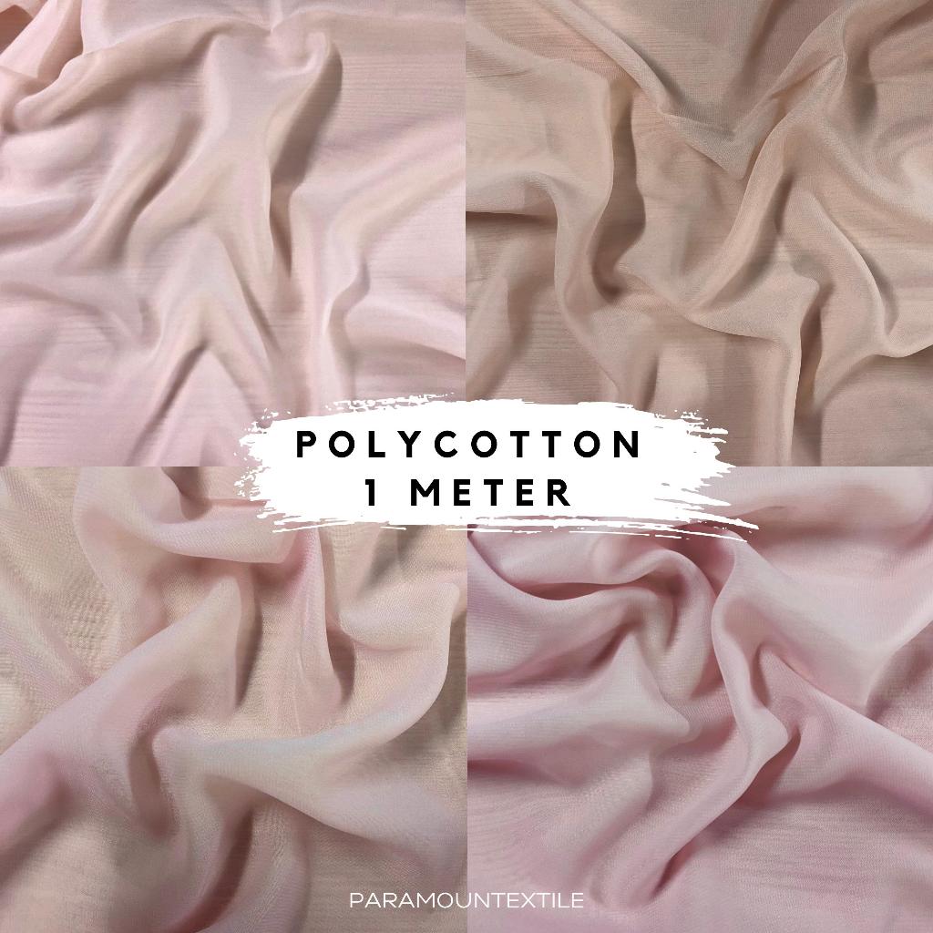 Kain Pollycotton Fine Premium Kain Bella Square Hijab Segi Empat Lebar 113cm-115cm