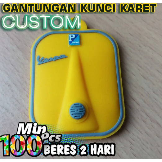 Spesialis Pembuat gantungan kunci karet custom desain sendiri bahan karet rubber minimal 100 pcs