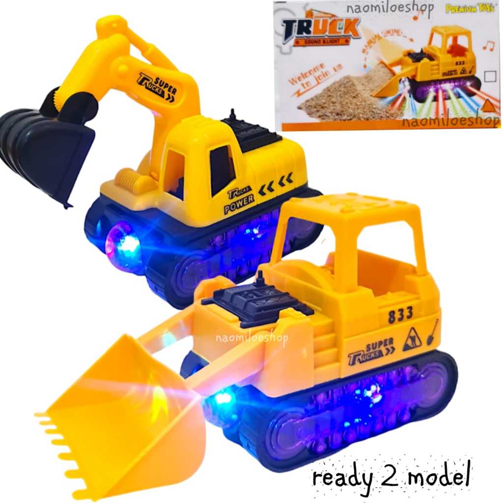 SUPER TRUCK POWER LAMPU 3D Mainan Lampu Musik Truk Excavator Elektrik Kontruksi - Mainan Anak Laki l