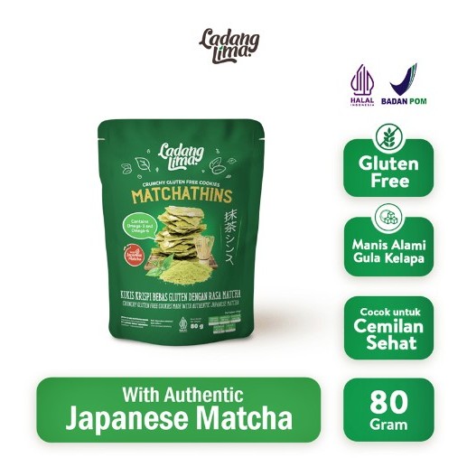 

Ladang Lima Matchathins Cookies 80 gram - Cookies Gluten Free
