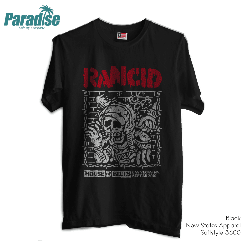 PARADISE Baju Kaos Band - Rancid House of Blues