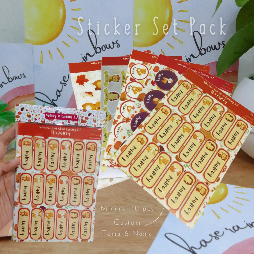 

[Stiker Set Pack] Set Sticker Label Nama Anak Sticker Custom Nama Karakter Stiker Nama Anak Waterproof Evermine